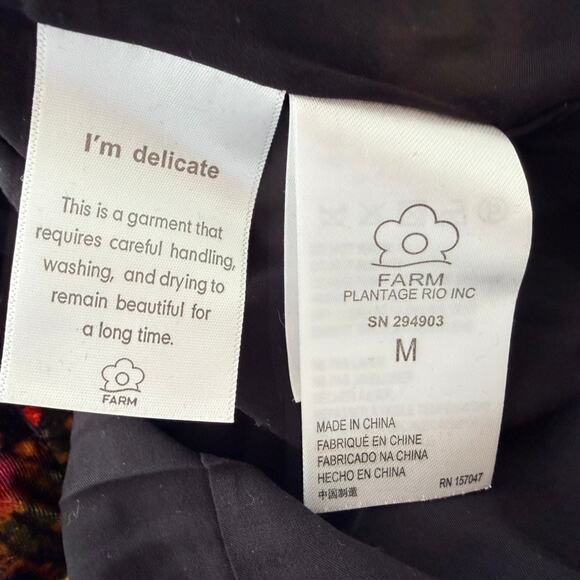 FARM Rio Crazy Mix Velvet Dress Size Medium V-Neck Long Sleeve Party Night Out - Picture 9 of 11